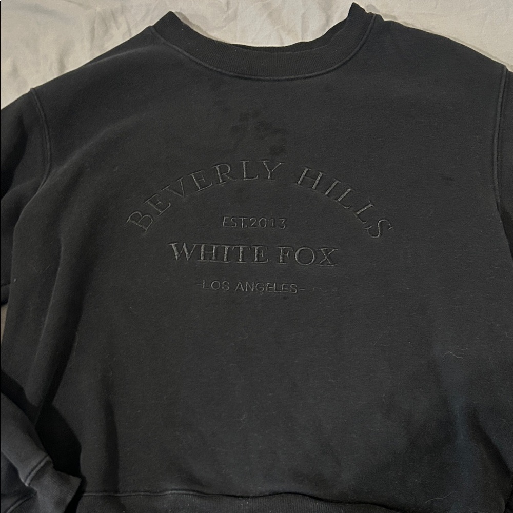 Black White Fox Crewneck